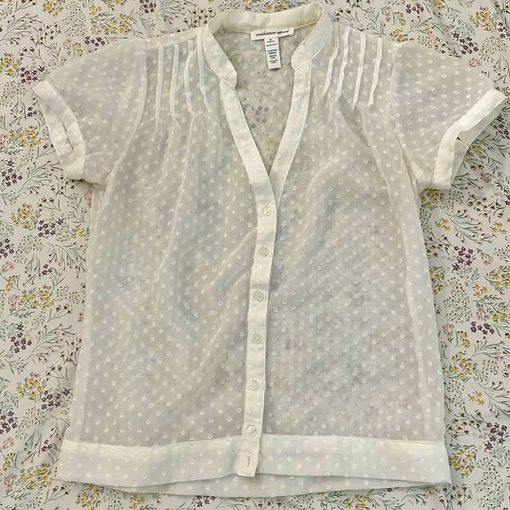 Short Sleeve White Blouse